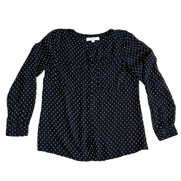 LOFT Tops - LOFT Black & White Sheer Button Up Blouse | Women’s M